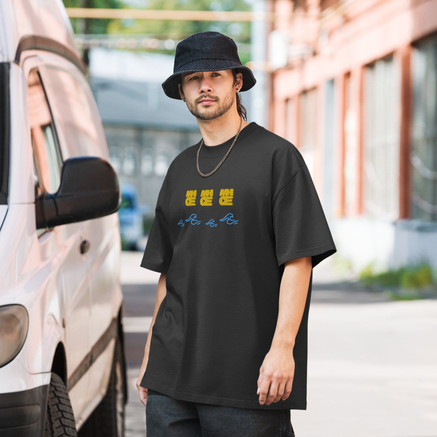 MHOE wave Oversized faded t-shirt